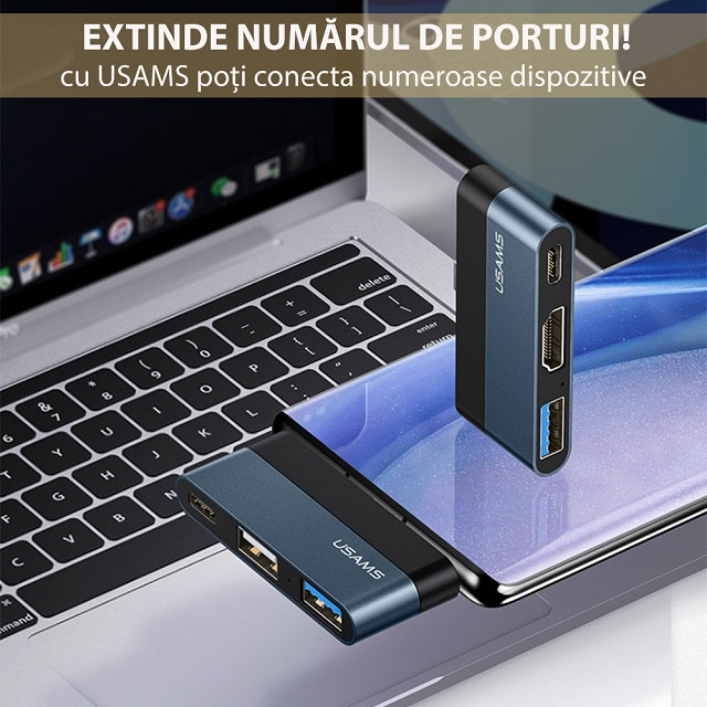 Adapter in pretvornik USB, USB C, Micro SD v USB C – Usams