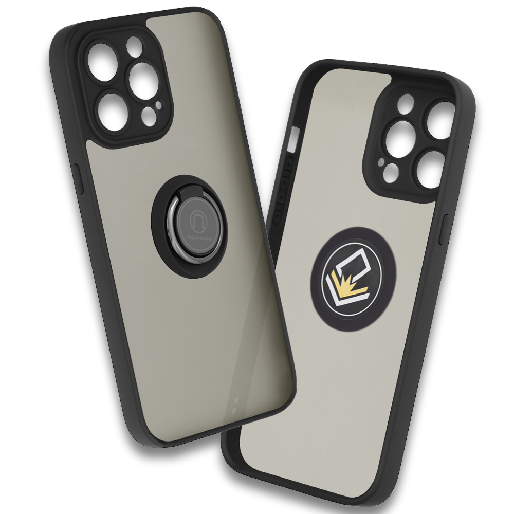 Ovitek za telefon "Glinth" za iPhone 14 Pro – Techsuit – Črna / PC + TPU silikon