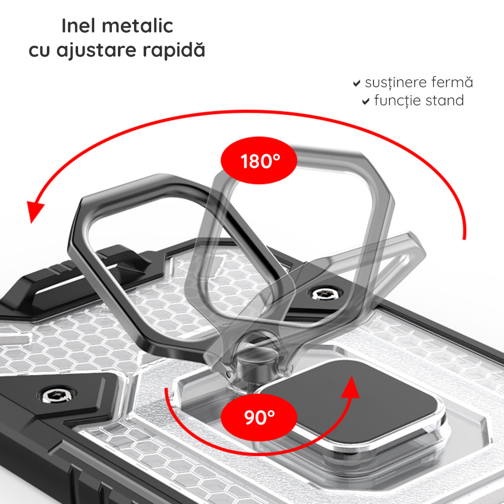 Silikonski ovitek "Honeycomb armor ring" za Xiaomi Redmi 9 - Črna – Infostyle