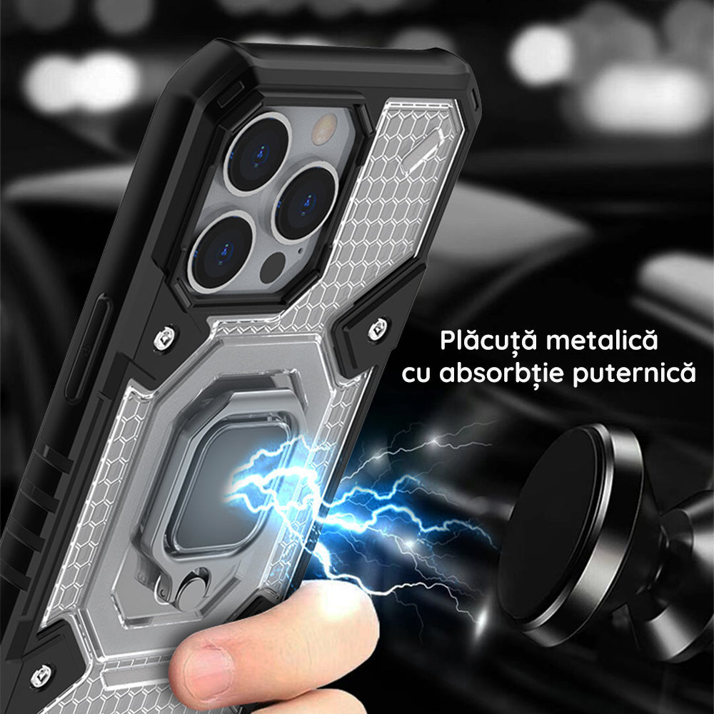 Silikonski ovitek "Honeycomb armor ring" za Xiaomi Redmi 10 - Vijolična – Infostyle