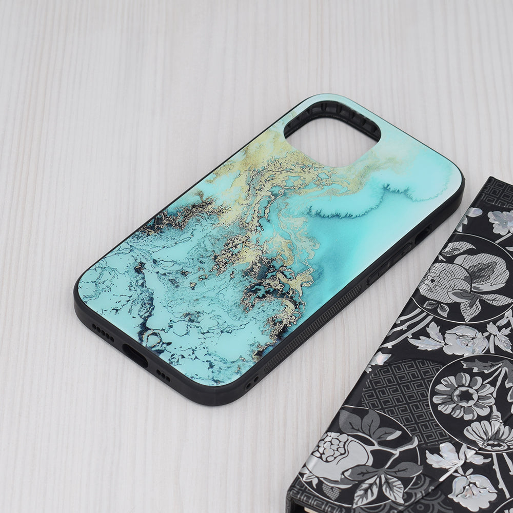 Ovitek za telefon "glaze" za iPhone 13/14/15 – Infostyle – Temno modra / PC + TPU silikon