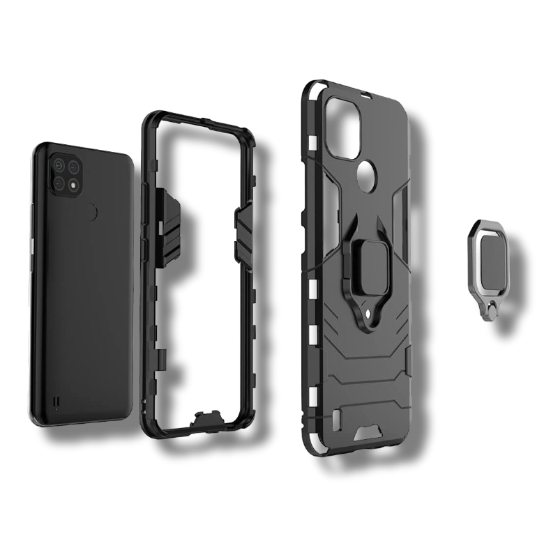 Silikonski ovitek "ring" za Realme C21 - Črna – Infostyle