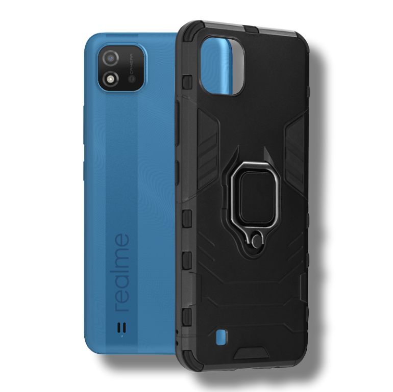 Silikonski ovitek "ring" za Realme C11 2021 - Črna – Infostyle