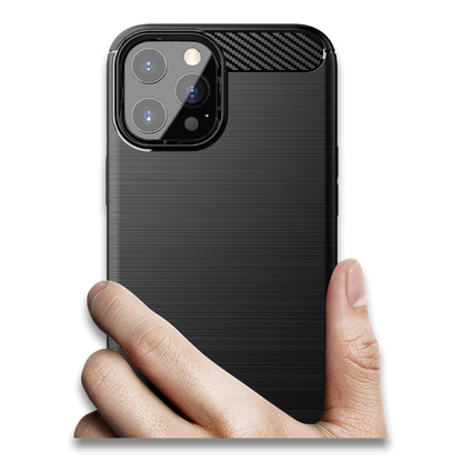 Silikonski ovitek "carbon" za iPhone 14 Pro Max - Črna – Techsuit – Črna / TPU silikon