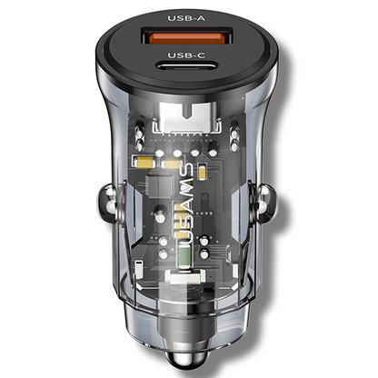 Avto polnilec A+C - Type-C PD30W, USB 18W – Usams