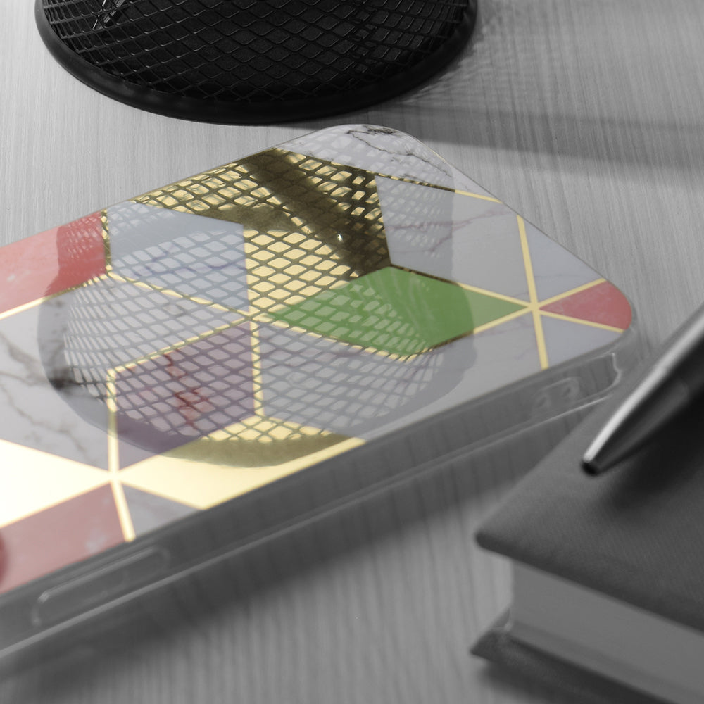 Ovitek "marble" za iPhone 14 Pro Max – Infostyle – Bela / TPU silikon
