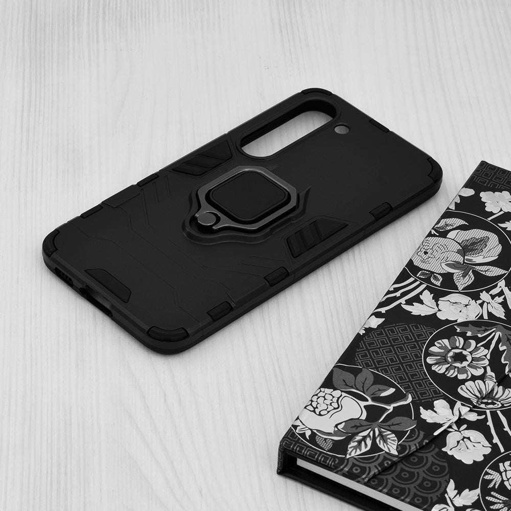 Silikonski ovitek "ring" za Samsung Galaxy S23 Plus - Črna – Infostyle – Črna / PC + TPU silikon