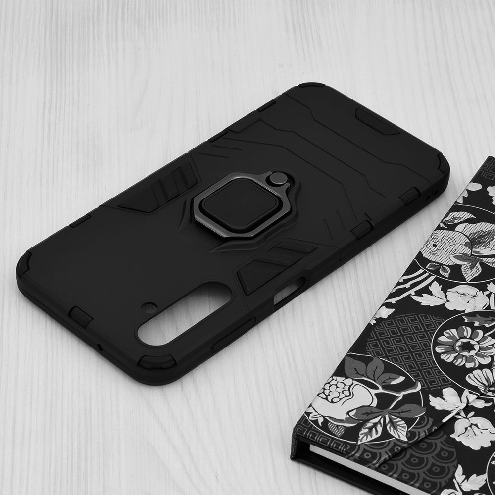 Silikonski ovitek "ring" za Samsung Galaxy A14 – Infostyle – Črna / PC + TPU silikon