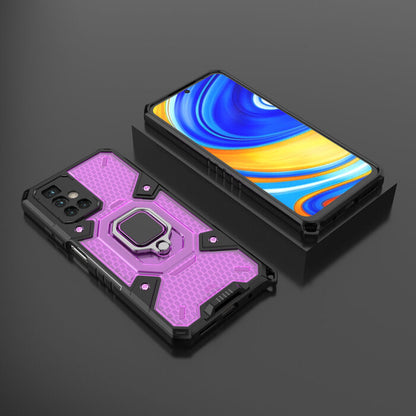 Silikonski ovitek "Honeycomb armor ring" za Xiaomi Redmi 10 - Vijolična – Infostyle – Vijolična / PC + TPU silikon