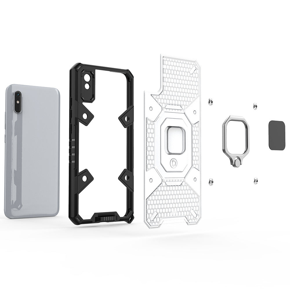 Silikonski ovitek "Honeycomb armor ring" za Xiaomi Redmi 10 - Vijolična – Infostyle