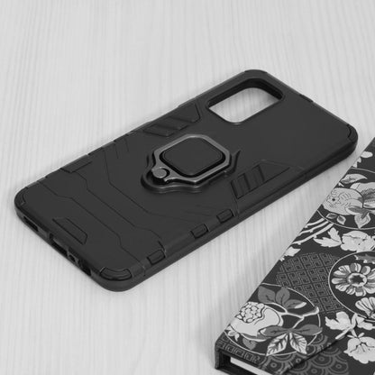 Silikonski ovitek "ring" za Xiaomi Redmi Note 10 5G - Črna – Infostyle – Črna / PC + TPU silikon