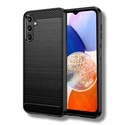 Silikonski ovitek "carbon" za Samsung Galaxy A14 – Techsuit – Črna / TPU silikon