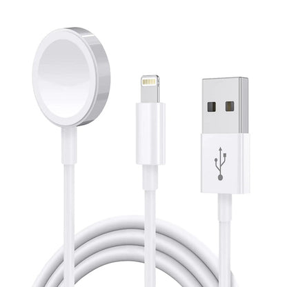 Polnilni kabel 2v1 za iPhone in Apple pametno uro - Bela