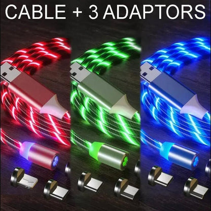 Magnetni kabel 3 v 1 v treh barvah – Infostyle – Rdeča