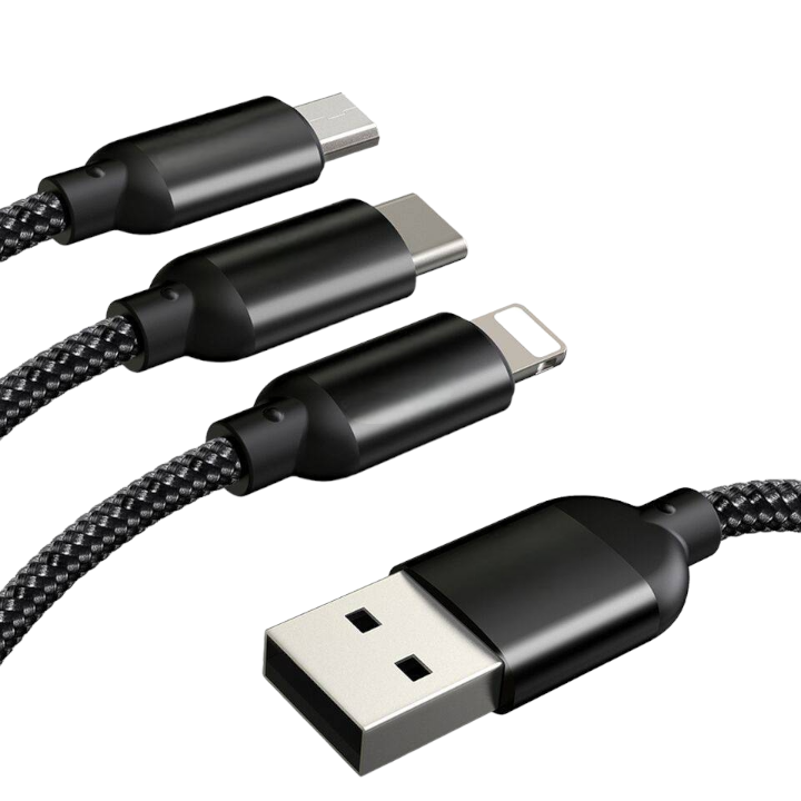 Polnilni in podatkovni kabel 3 v 1 – Infostyle – Črna