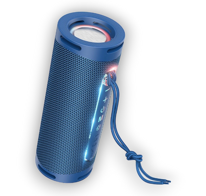Bluetooth zvočnik Hoco HC9 z vgrajeno barvito ambientno svetlobo – Temno modra