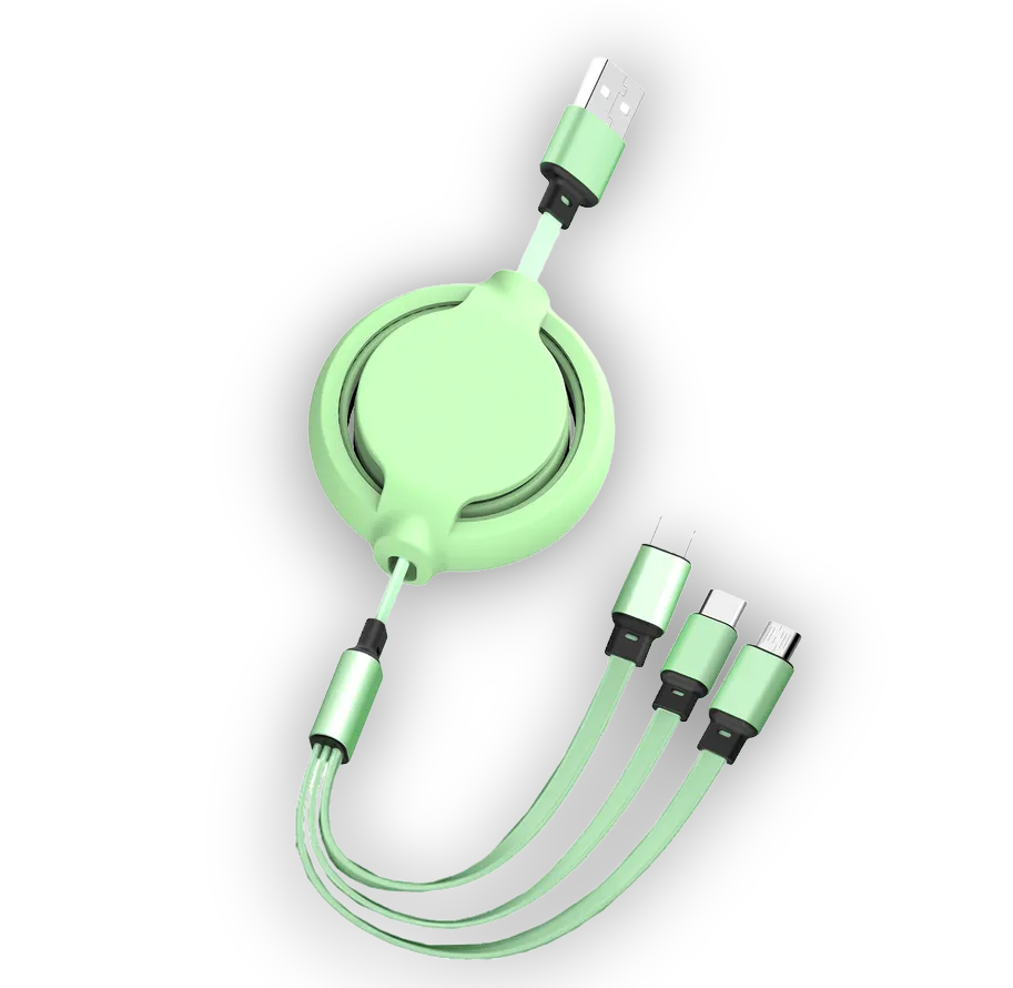 Izvlečni polnilni kabel 3v1 – Infostyle – Vijolična