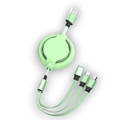 Izvlečni polnilni kabel 3v1 – Infostyle – Vijolična