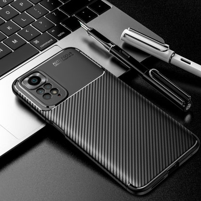 Ovitek "Vennus Carbon Elite" za Xiaomi Redmi Note 11S - črna – Črna / TPU silikon