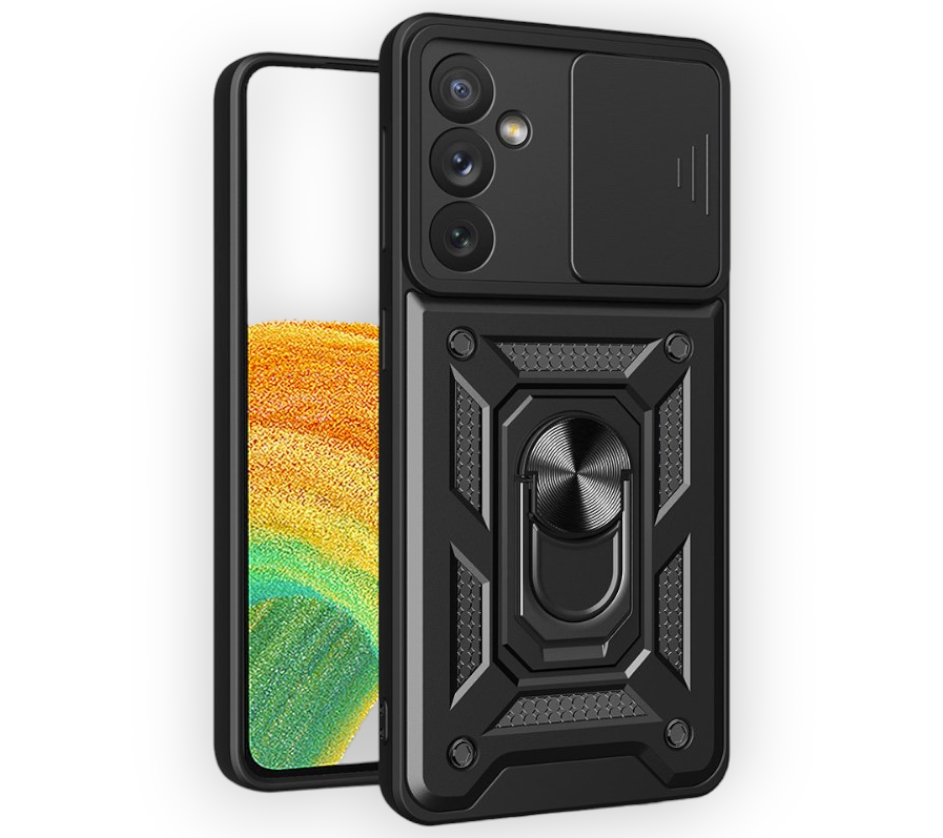 Silikonski ovitek "Slide Camera Armor" za Samsung Galaxy A34 - Črna – Infostyle