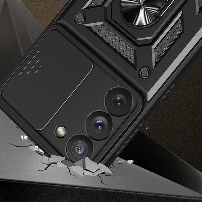 Silikonski ovitek "Slide Camera Armor" za Samsung Galaxy A34 - Črna – Infostyle