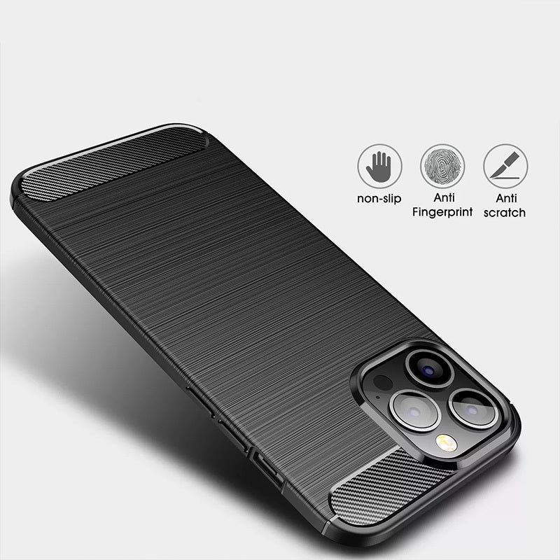 Silikonski ovitek "carbon" za Samsung Galaxy Xcover 6 Pro - Črna – Techsuit