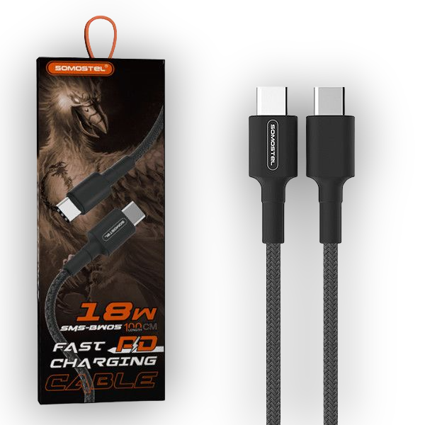 Polnilni in podatkovni kabel s priključkoma USB C – Somostel – Rdeča