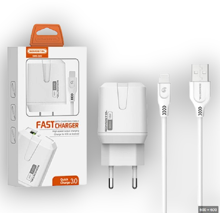 Hišni polnilec s kablom za Apple - Črna – Somostel – Bela