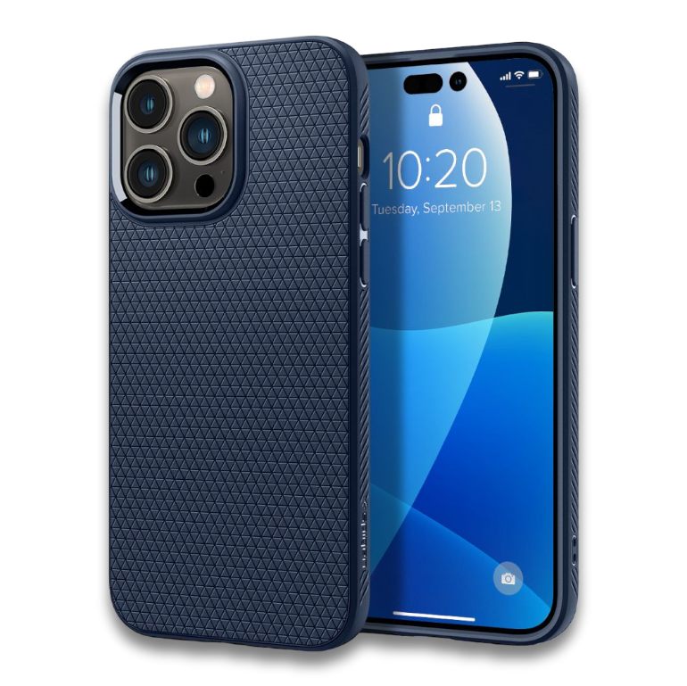 Ovitek Spigen "Liquid Air" za iPhone 14 Pro Max - modra – Modra / TPU silikon