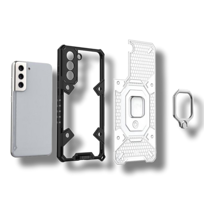 Silikonski ovitek "Honeycomb armor ring" za Samsung Galaxy S21 FE - Vijolična – Infostyle