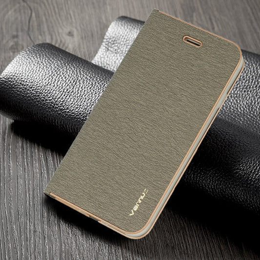 Preklopna torbica "Vennus - chic" za Samsung Galaxy A04S - Siva – Siva / Ekološko usnje + TPU silikon