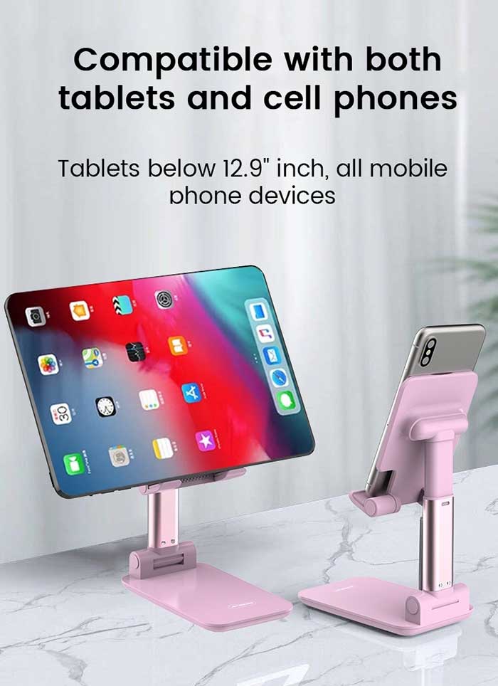 Zložljivo stojalo za telefone in tablice z ogledalom – Somostel