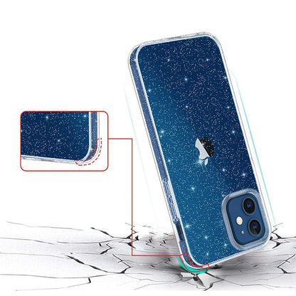 Silikonski ovitek "Crystal Glitter" za iPhone 14 Pro - Srebrna