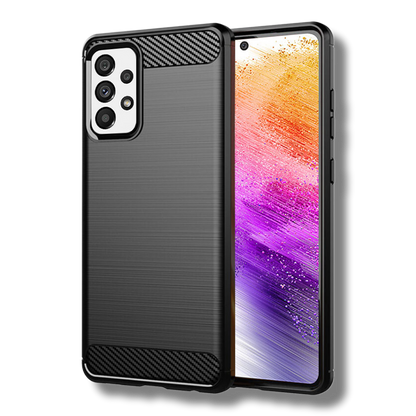 Silikonski ovitek "carbon" za Samsung Galaxy A73 - Črna – Techsuit